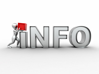 Men with text info on white isolated background