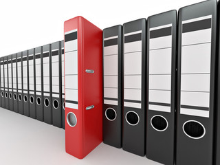 Archive. Many folders on white isolated background