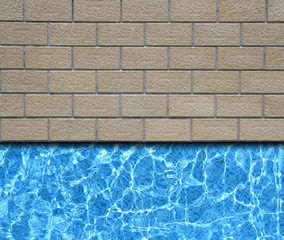 traditional stone pavement with pool background
