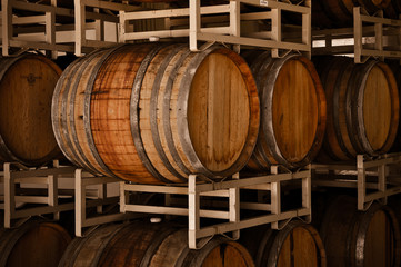 Wine Barrels in Cellar