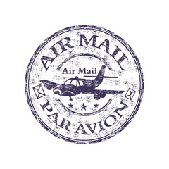 Air mail grunge rubber stamp