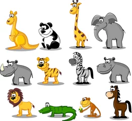 Stickers pour porte Zoo grand ensemble d& 39 animaux
