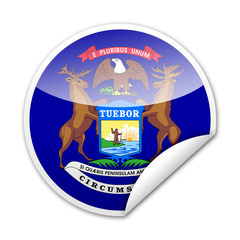 Pegatina bandera Michigan con reborde