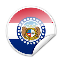 Pegatina bandera Missouri con reborde
