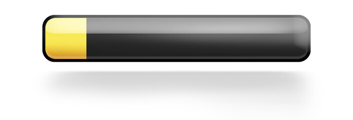 Button rechteckig schwarz glossy mit gelb