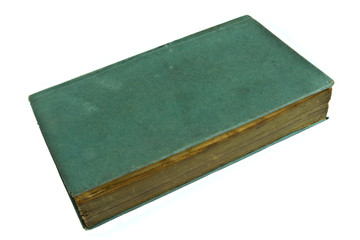 Antique green cover book isolated on white background