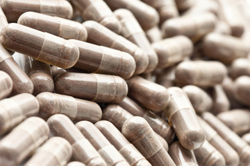 Medicinal pills piled up a bunch