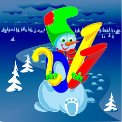 снеговик держит 2011