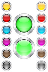 Metallic Color Web bubble button icons