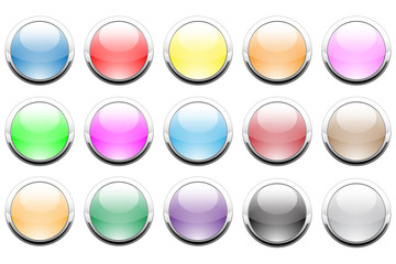 Round Metallic Color Web Button icons