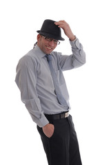 Business man with hat isolated