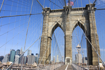 Brooklyn Bridge and Manhattan skyline, New York City