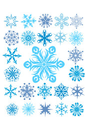 Fototapeta na wymiar Snowflakes collection, element for design, vector illustration