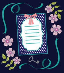 cute vintage objects. vector illustration