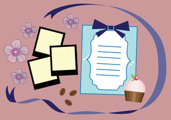 cute vintage objects. vector illustration