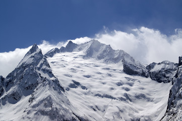 Fototapeta na wymiar Glacier. Caucasus Mountains, Dombay.
