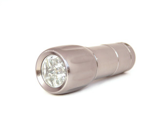 Silver LED lantern isolated on a white background