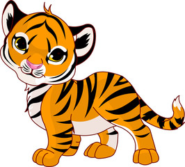 Lopende baby tijger