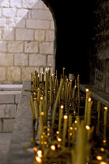 Fototapeta na wymiar many Candles in the Church of Montenegro