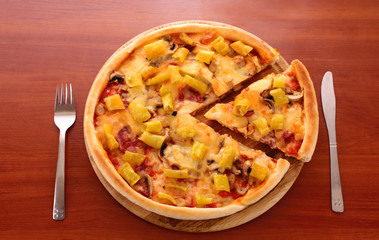 Tasty pizza  on the table