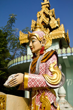Deva statue in myanmar style molding art