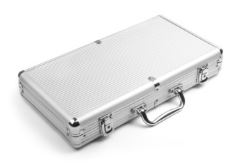 silver briefcase