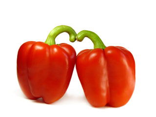 Red bell pepper isolated on white background
