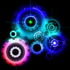 Glowing Techno Gears Blue
