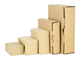 Simple cardboard boxes set for packing