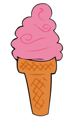 Strawberry Ice Cream Cone.