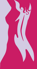 Plakat beautiful artwork nude woman silhouette