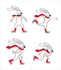 rabbits Skating