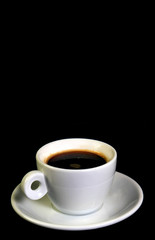 Coffee cup isolated on black background