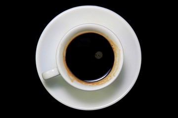 Coffee cup isolated on black background