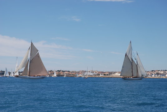 Classic wooden sailing Yacht Regatta