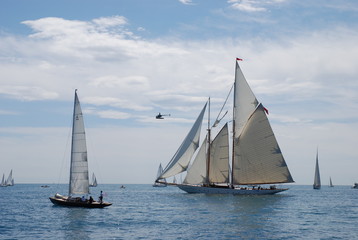 Fototapeta premium Classic wood sailing Yacht Regatta
