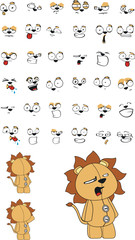 lion plush cartoon kawaii expression set in vector format