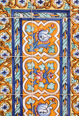 Artistic tiles background in Seville, Spain