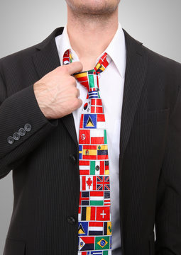 Man with Flag Tie