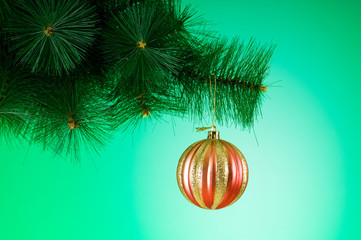 Christmas decoration against the colorful gradient background