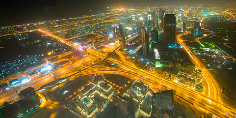 Panorama of down town Dubai city - UAE