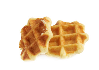 Belgian waffles isolated on a white background