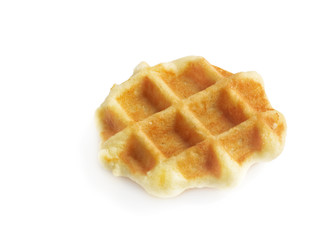 Belgian waffle isolated on a white background