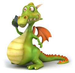 Fototapeta premium Dragon et téléphone portable