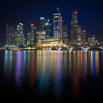 Singapore with water reflections