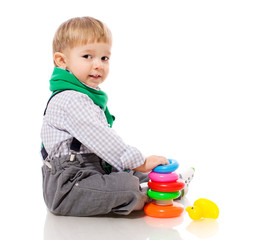 Toddler boy playing