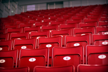 Empty seats in a stadium