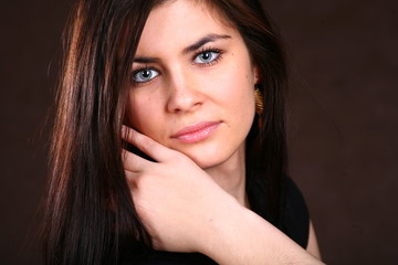 Obraz premium Brunette Woman With Healthy Hairs