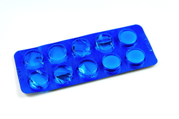Medicine in blue tablets