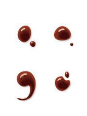Chocolate semicolon and colon sign